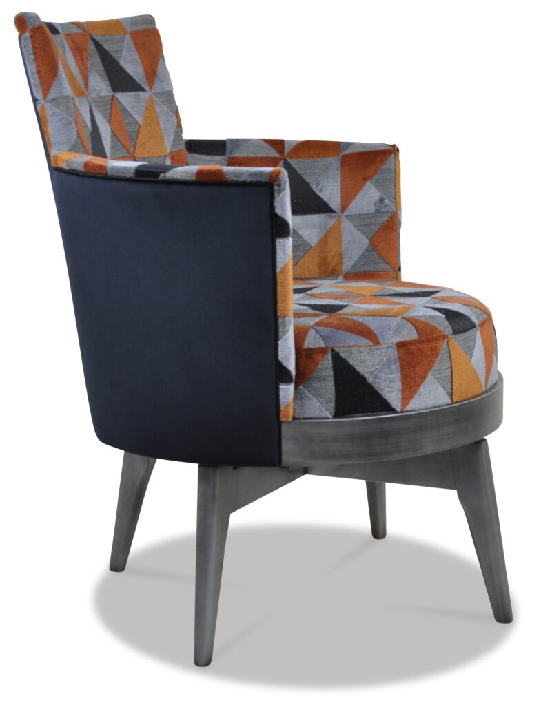 MATHIS laque vieil argent tissus dos extérieur brunei 1 dos intérieur et assise floride brique