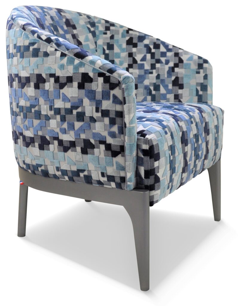 VICTOR laque gris tendance tissu indiana bleu