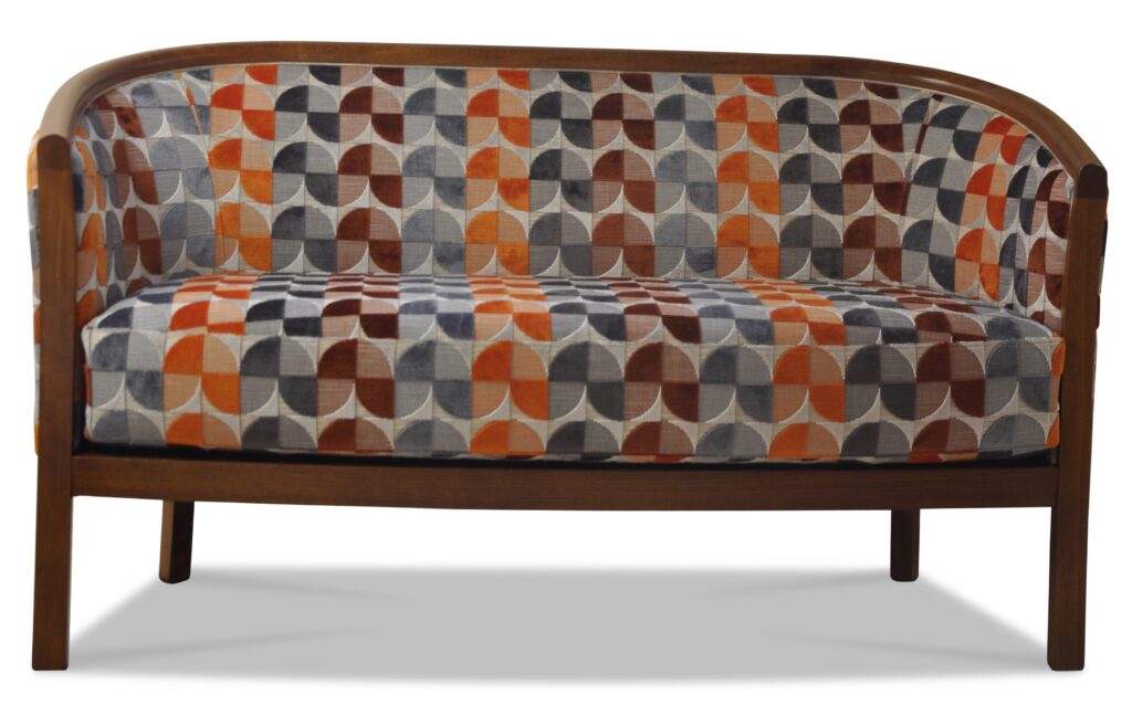 JULIEN canapé teinte CH patine tissu mississipi orange