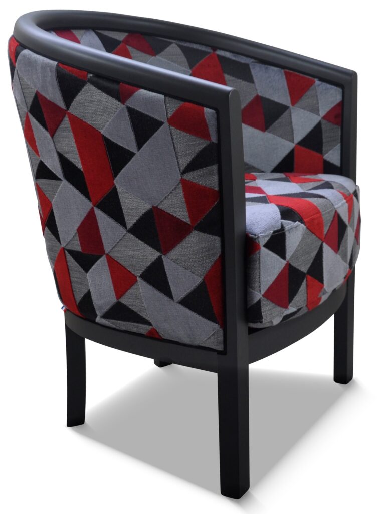 JULIEN laque anthracite tissu idaho rouge