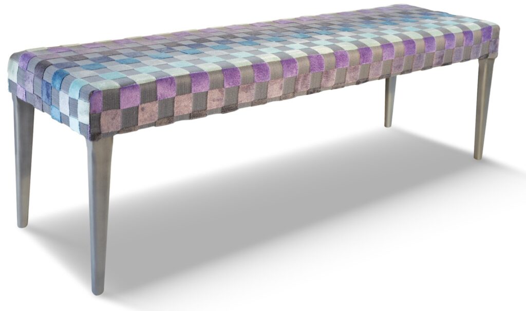 GABRIEL laque vieil argent tissu carré mauve