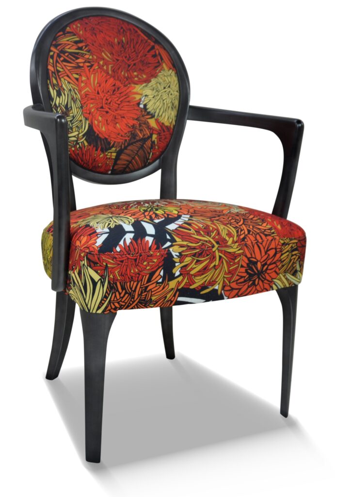 CLÉMENT laque vieil argent tissu lia rouge