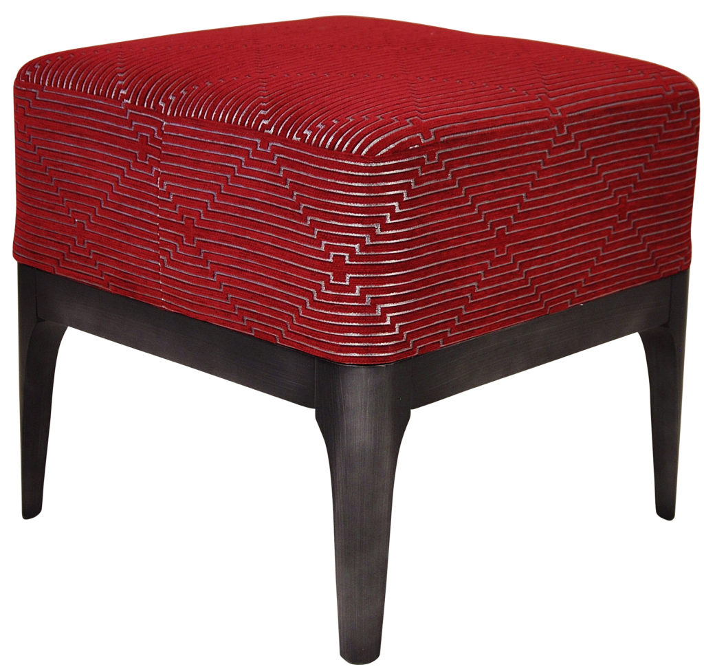 POUF carré oxyde tissu frazer