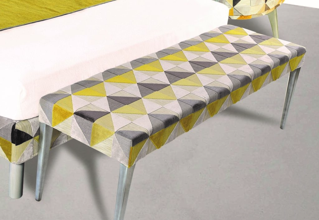 GABRIEL laque alu tissu floride jaune