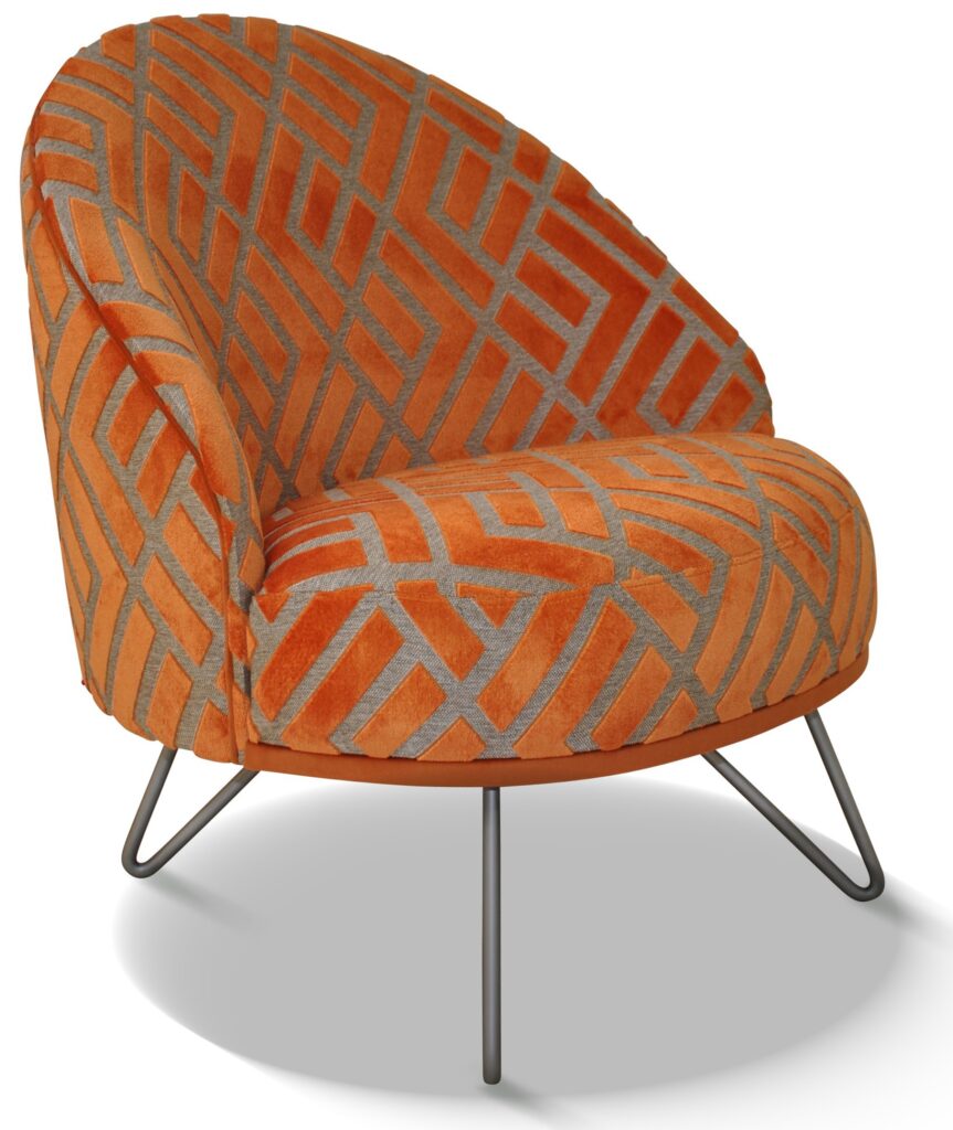 LÉA laque alu tissu losange orange