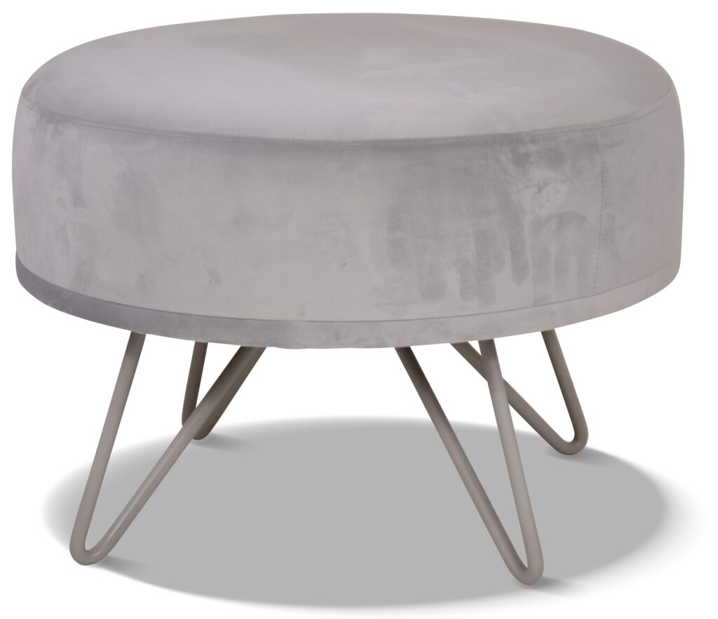 POUF LÉA laque gris mode tissu brunei