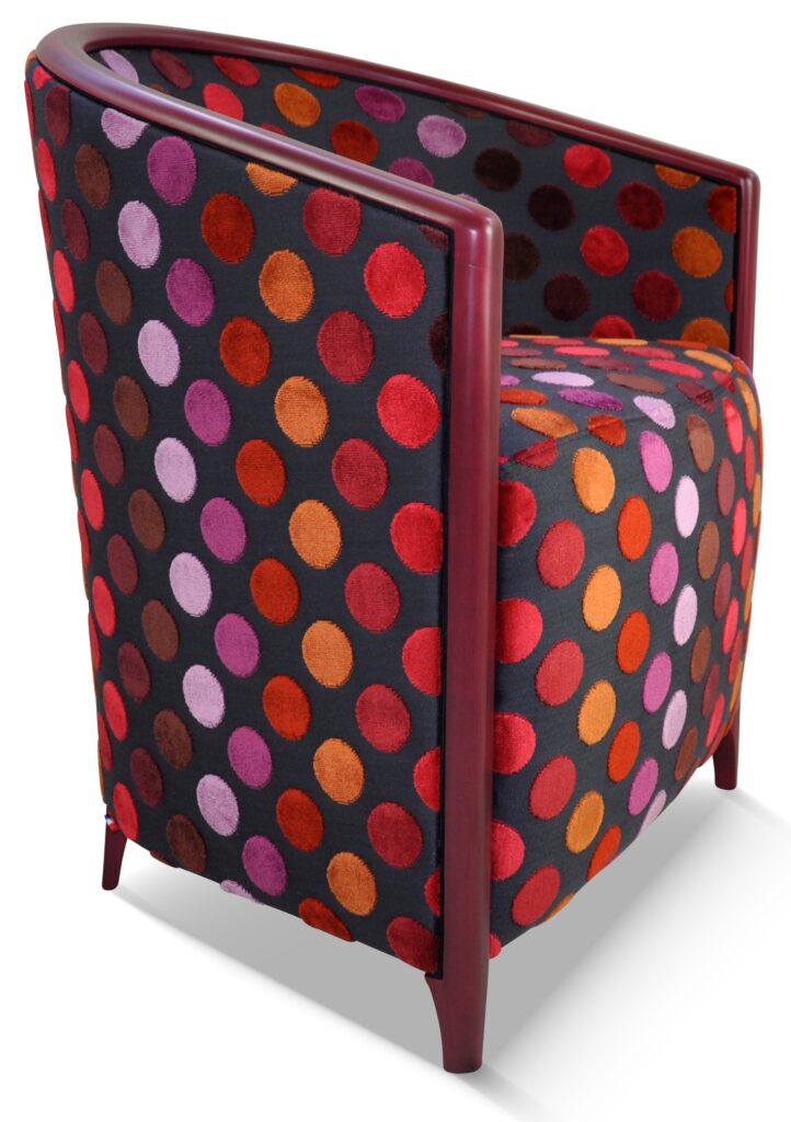 BEN laque framboise tissu berlet pois