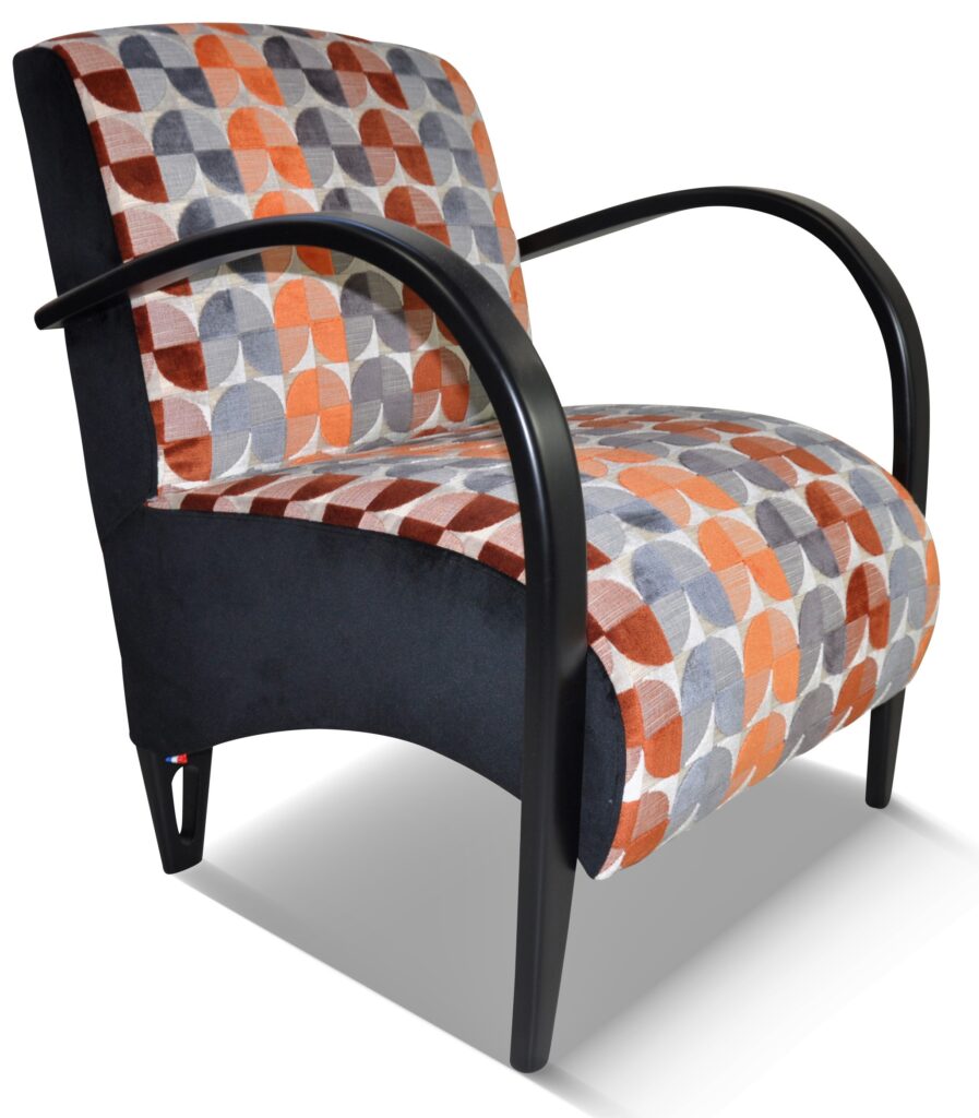 NIELS laque noire tissus cotés brunei 1 face mississipi orange