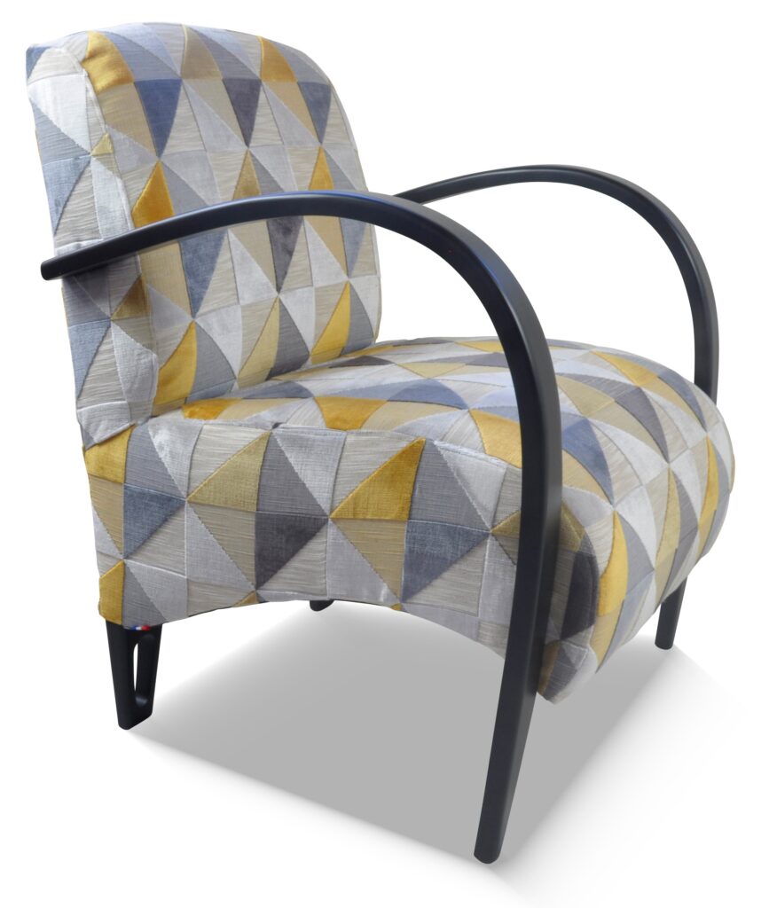 NIELS laque noire tissu floride jaune