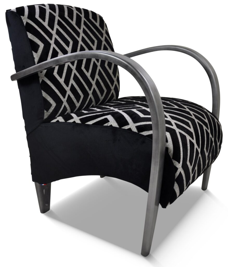 NIELS laque vieil argent tissus façade losange noir coté brunei 01