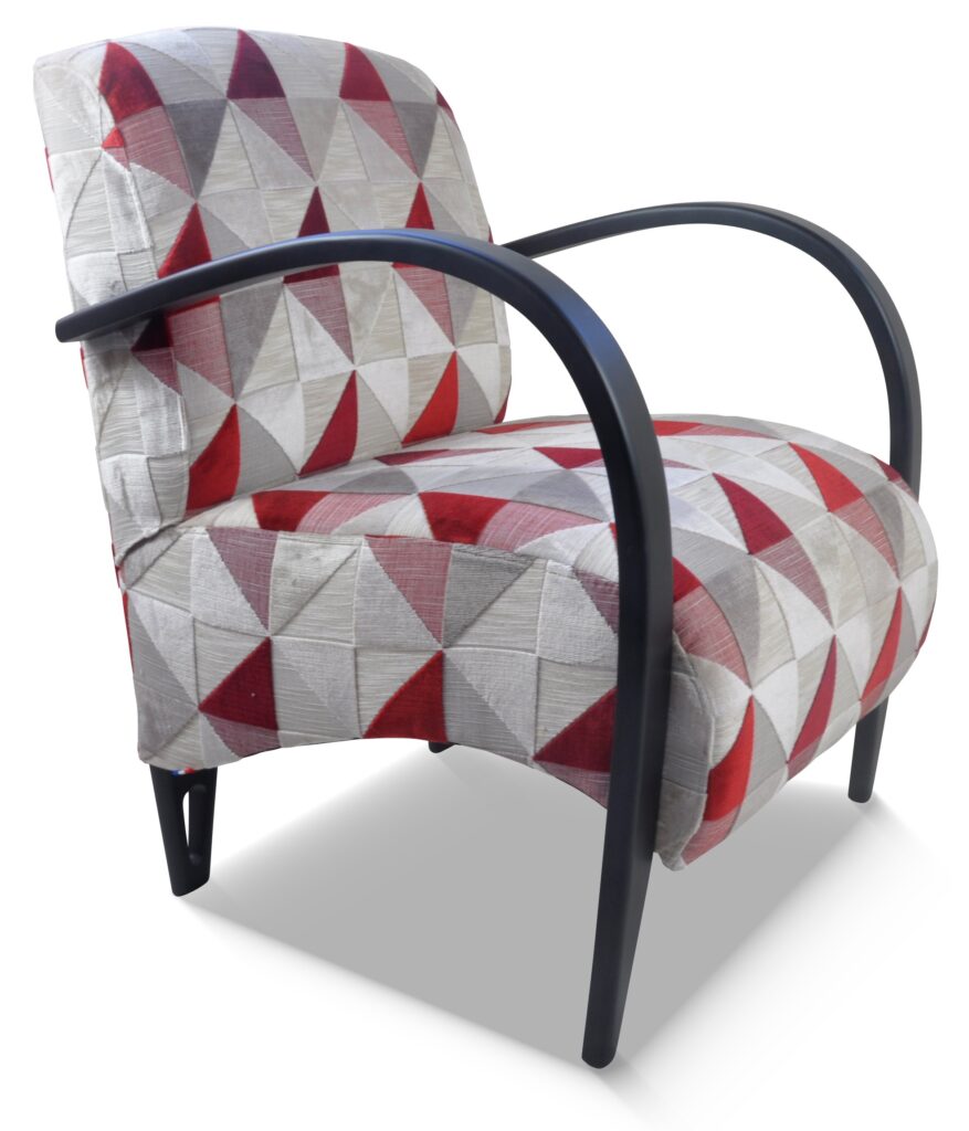 NIELS laque noire tissu floride rouge