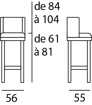 TABOURET ANITA Côtes