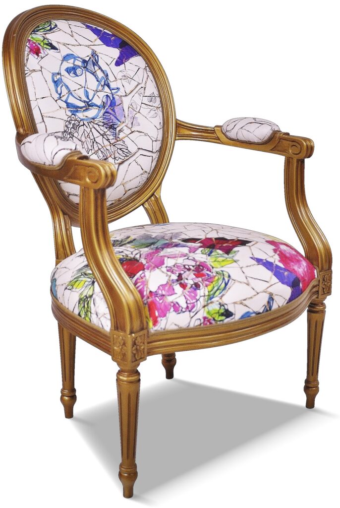 ADRIEN laque vieil or tissu client