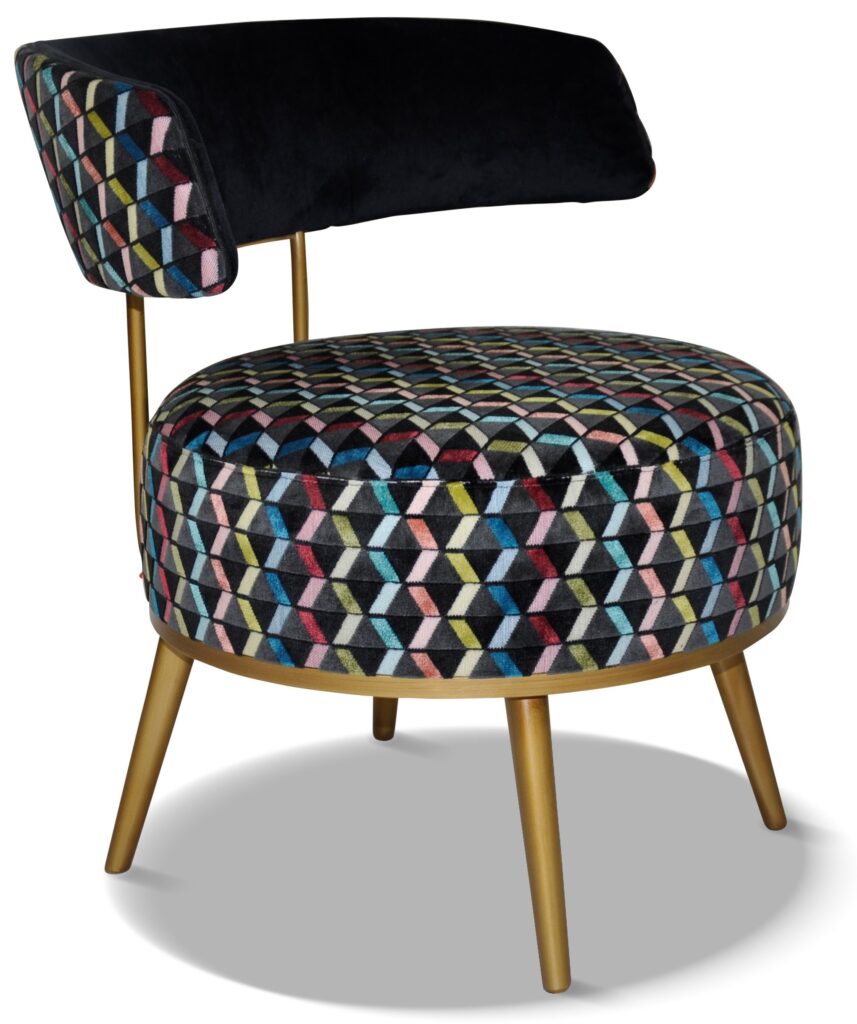 LOLA laque vieil or tissu splendide noir et dossier intérieur brunei 01