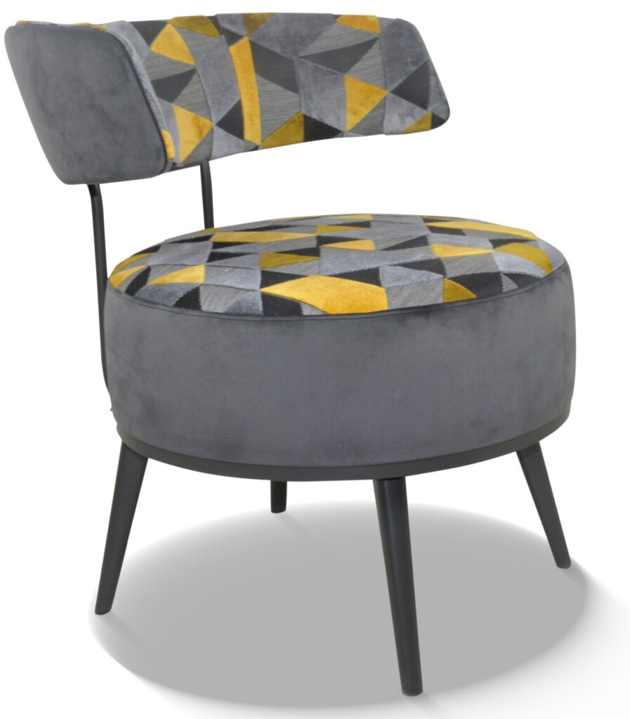 LOLA laque anthracite tissus devanture et dos arrière brunei 2 dessus assise et dos avant idaho