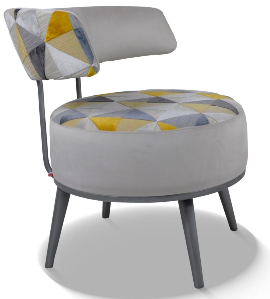 LOLA laque vieil argent tissus devanture assise et dossier avant brunei 05 dessus assise et dos arrière floride jaune