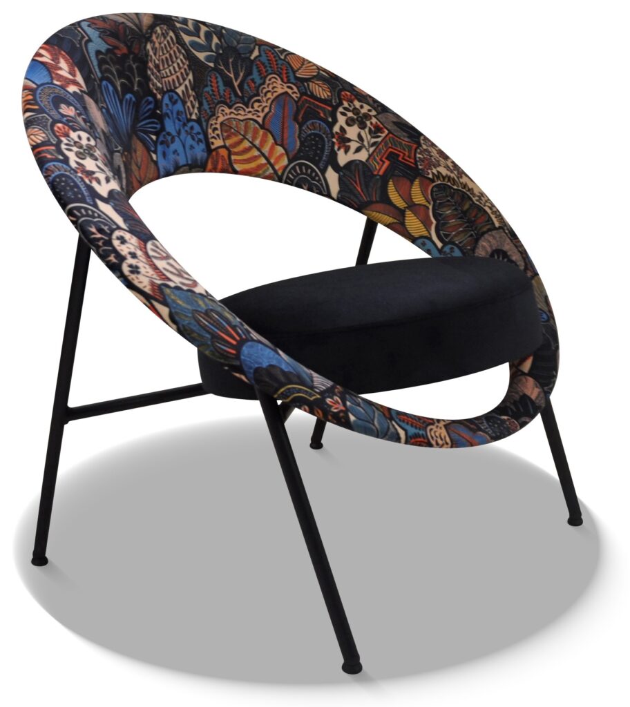 SATURN 71 laque noire tissus-josephine (anneau) brunei 1 (assise)