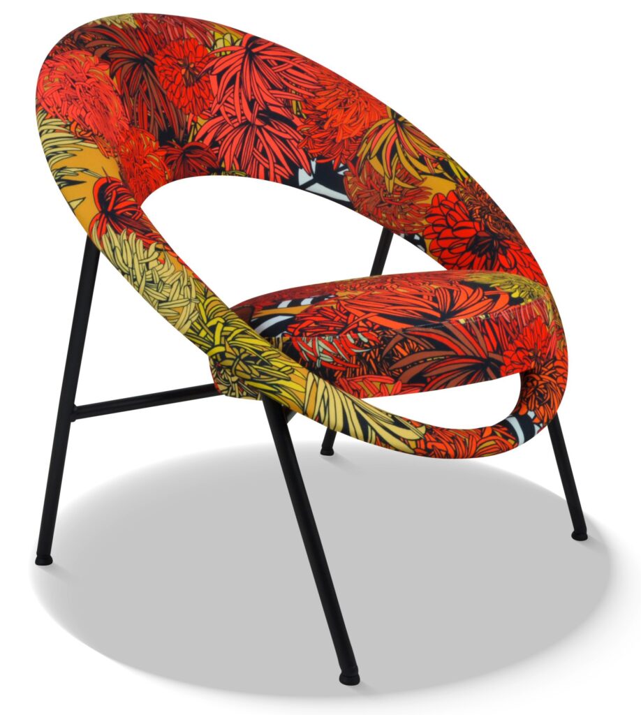 SATURN 71 laque noire tissu lia rouge