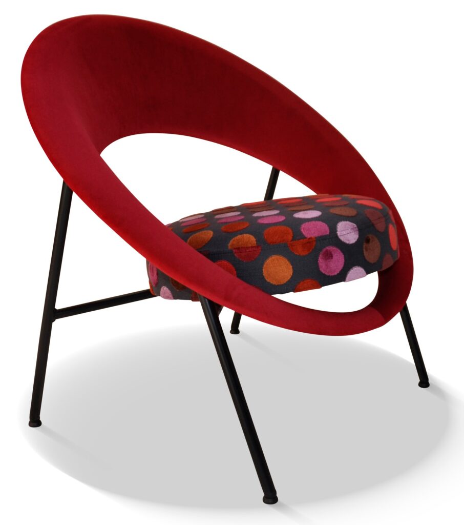 SATURN 71 laque noire tissus dossier brunei 21 assise berlet pois