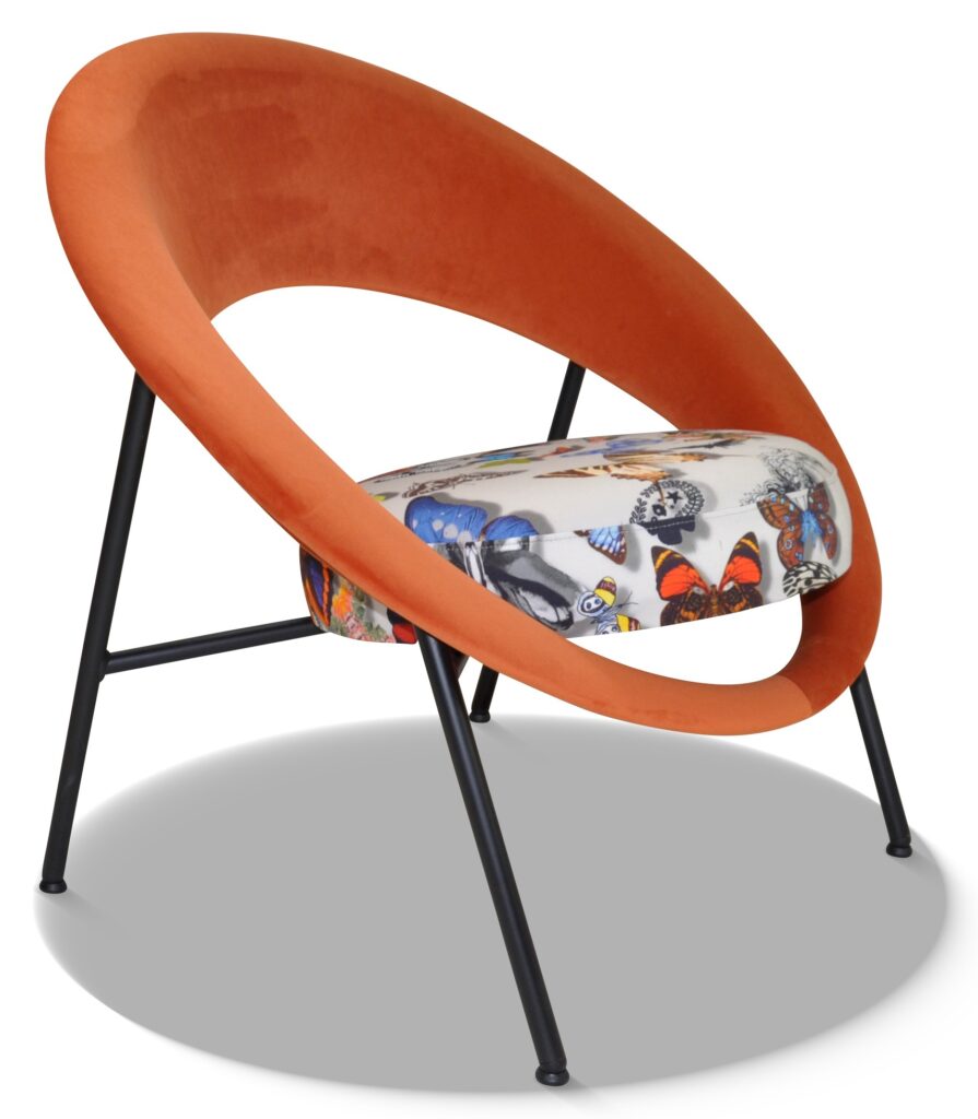 SATURN 71 laque noire tissus dossier brunei 19 assise papillon blanc