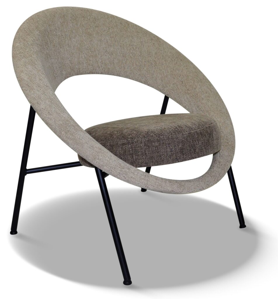 SATURN 71 laque noire anneau tissu saima 03 et tissu assise saima 21