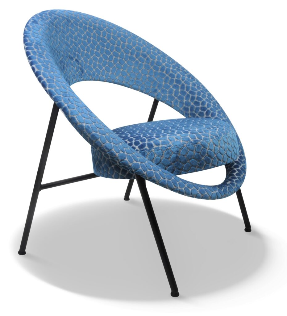 SATURN 71 laque noire tissu ento bleu