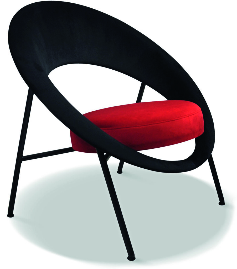 SATURN 71 laque noire tissu anneau brunei 01 et tissu assise en brunei 21