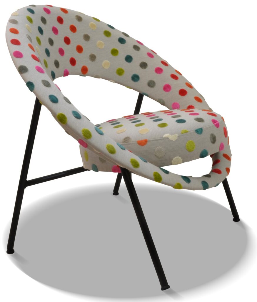 SATURN 71 laque noire tissu revue pois