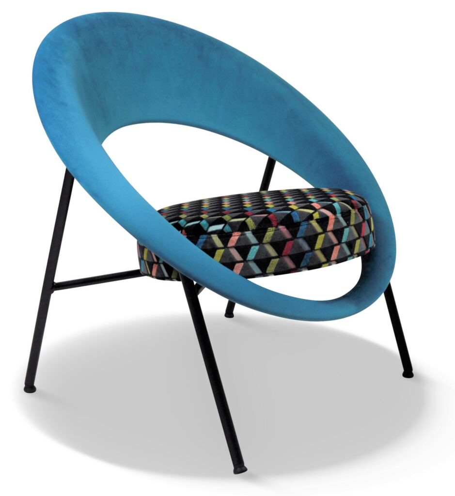 SATURN 71 laque noire tissu anneau brunei 36 et tissu assise splendide noir