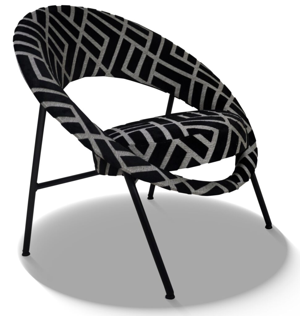 SATURN 71 laque noire tissu losange noir