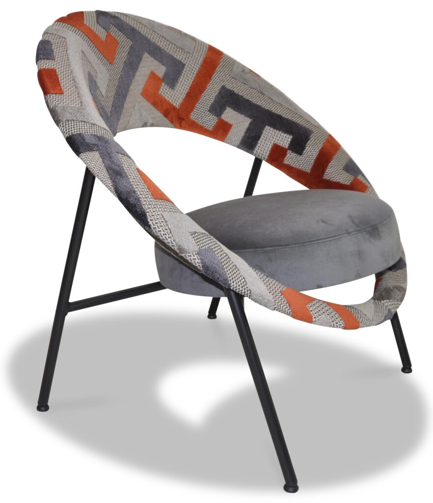 SATURN 71 laque anthracite tissus dossier geometric orange assise brunei 3