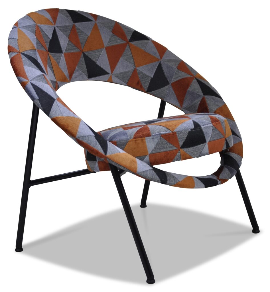 SATURN 71 laque noire tissu floride brique