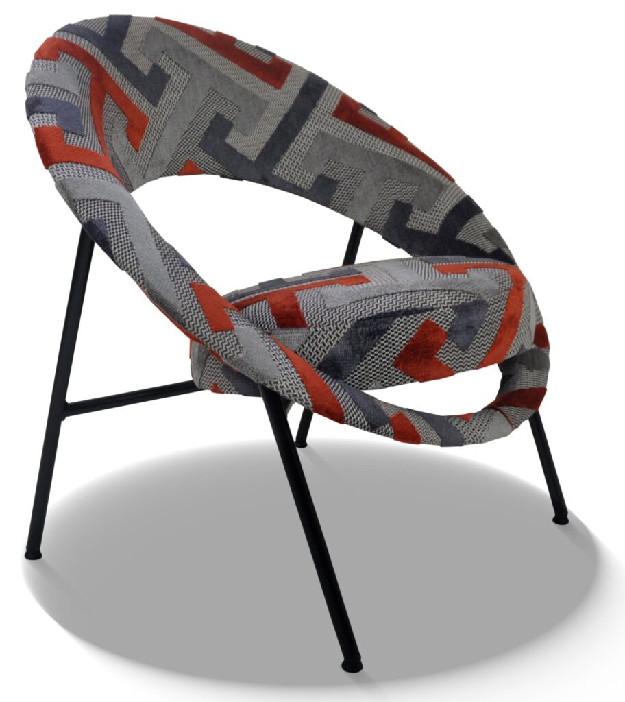 SATURN 71 laque noire tissu geometric orange