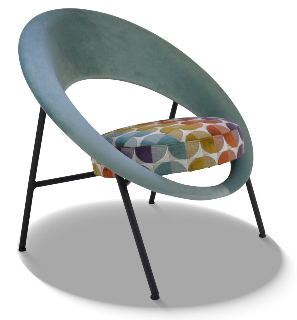 SATURN 71 laque noire tissu mississipi doré assise brunei 38 dossier