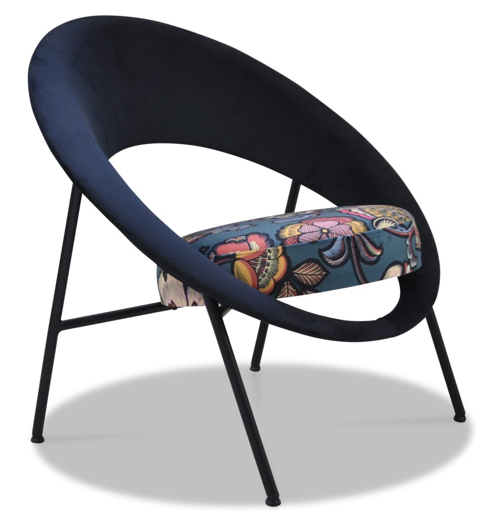 SATURN 71 laque noire tissus assise flora bleu dossier brunei 1