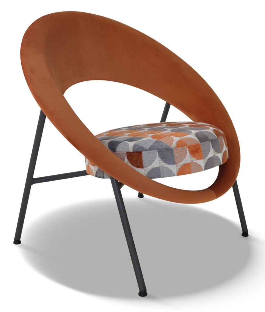 SATURN 71 laque gris tendance tissu anneau brunei 19 et tissu assise mississipi orange