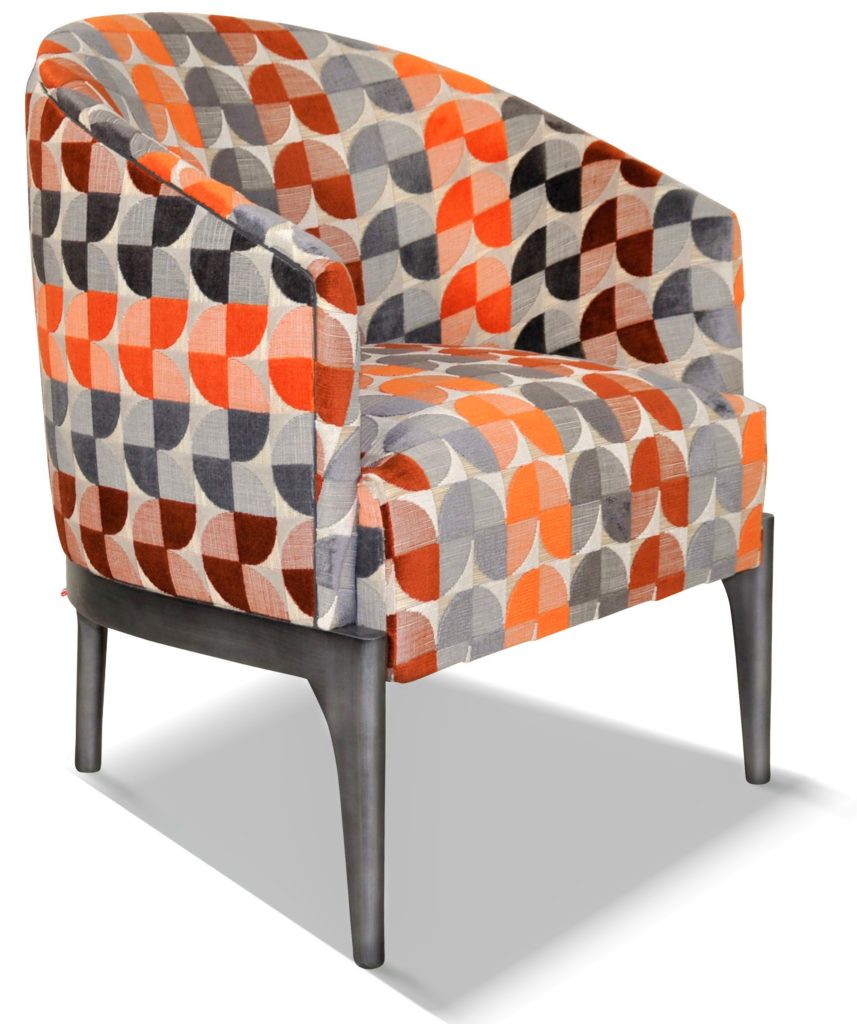 VICTOR laque vieil argent tissu Mississippi orange