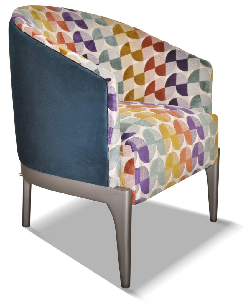 VICTOR laque gris tendance tissu assise et dossier intérieur en mississipi doré et tissu dossier extérieur en brunei 37