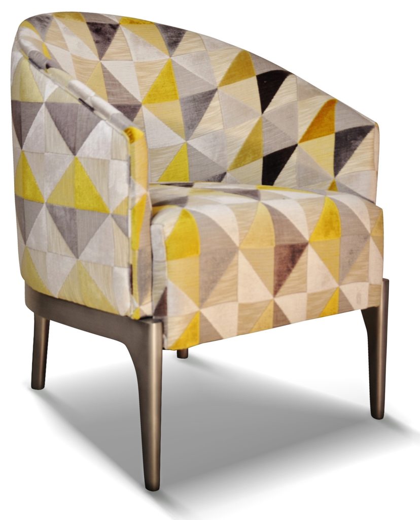 VICTOR laque vieil argent tissu floride jaune