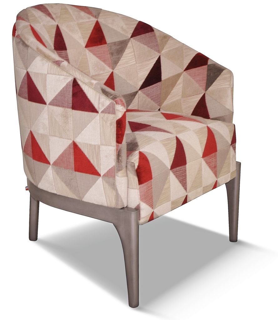 VICTOR laque vieil argent tissu floride rouge