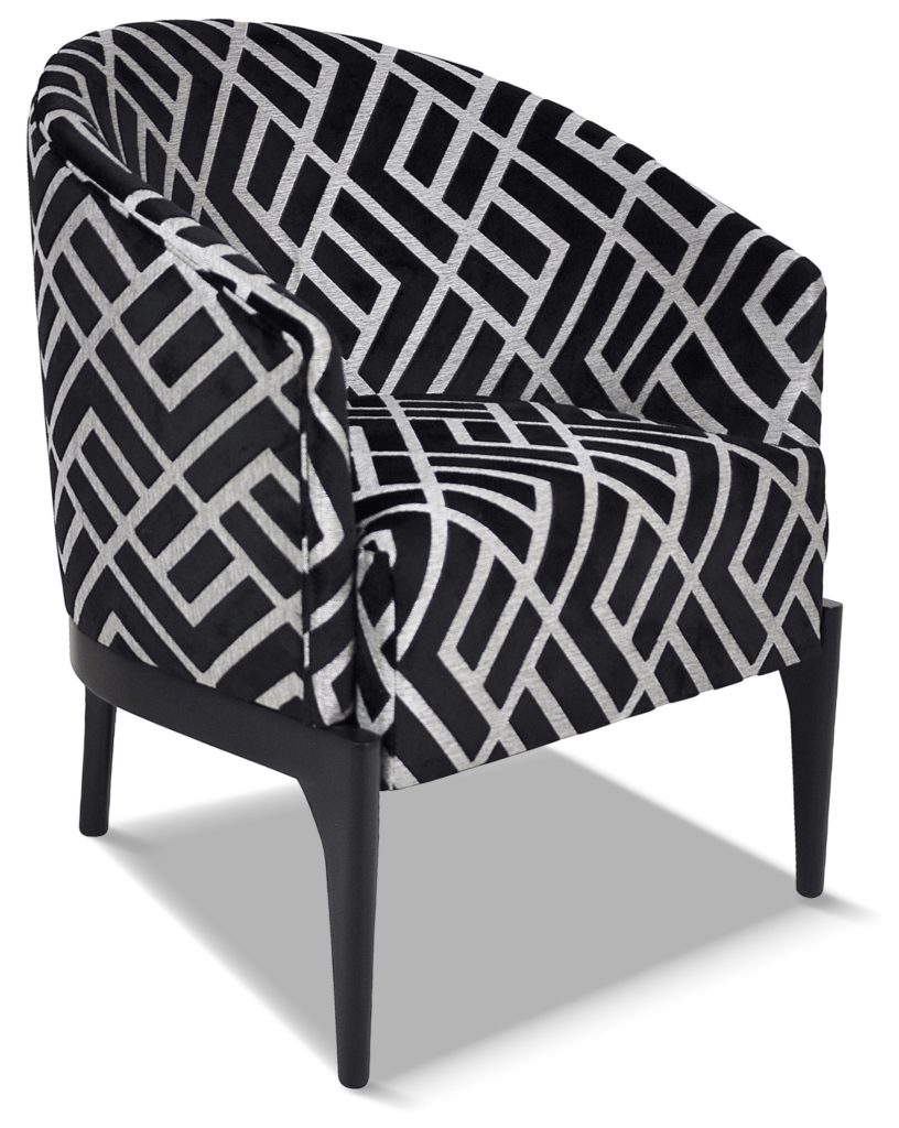 VICTOR laque noire tissu losange noir