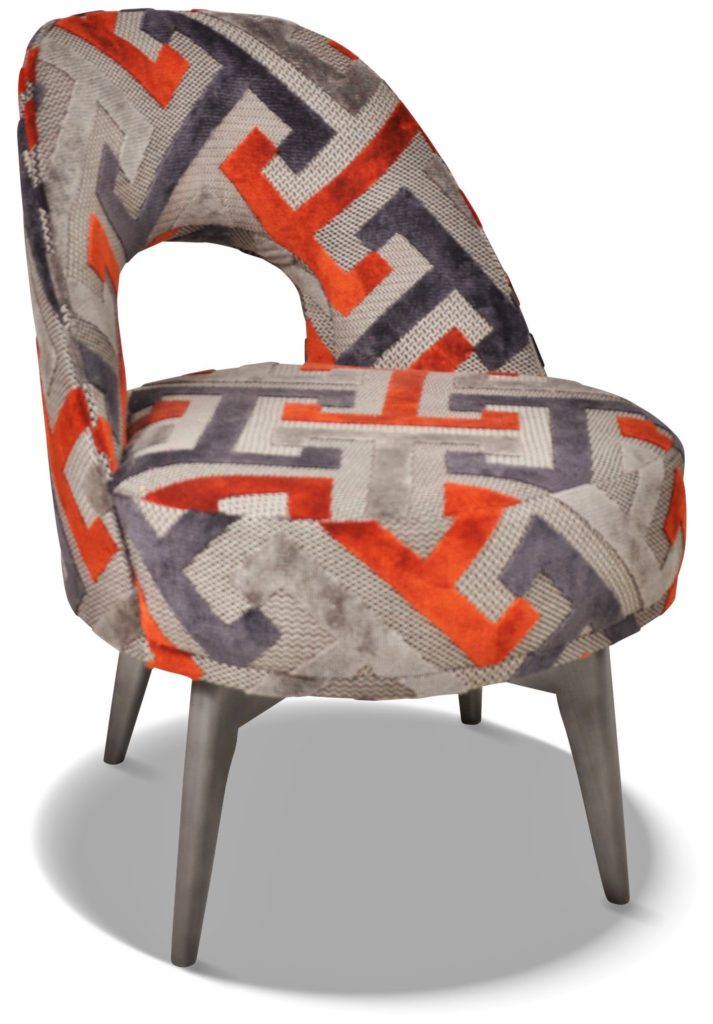 HUGO laque vieil argent tissu géométric orange