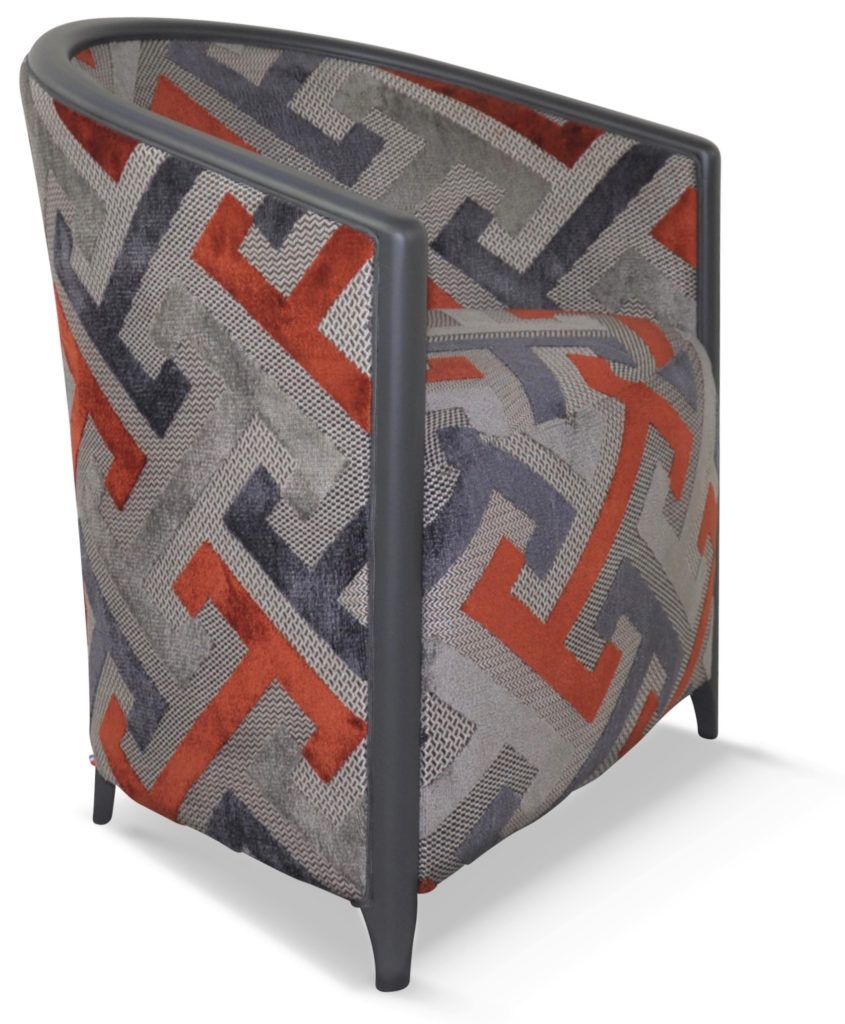 BEN laque gris tendance tissu géométric orange