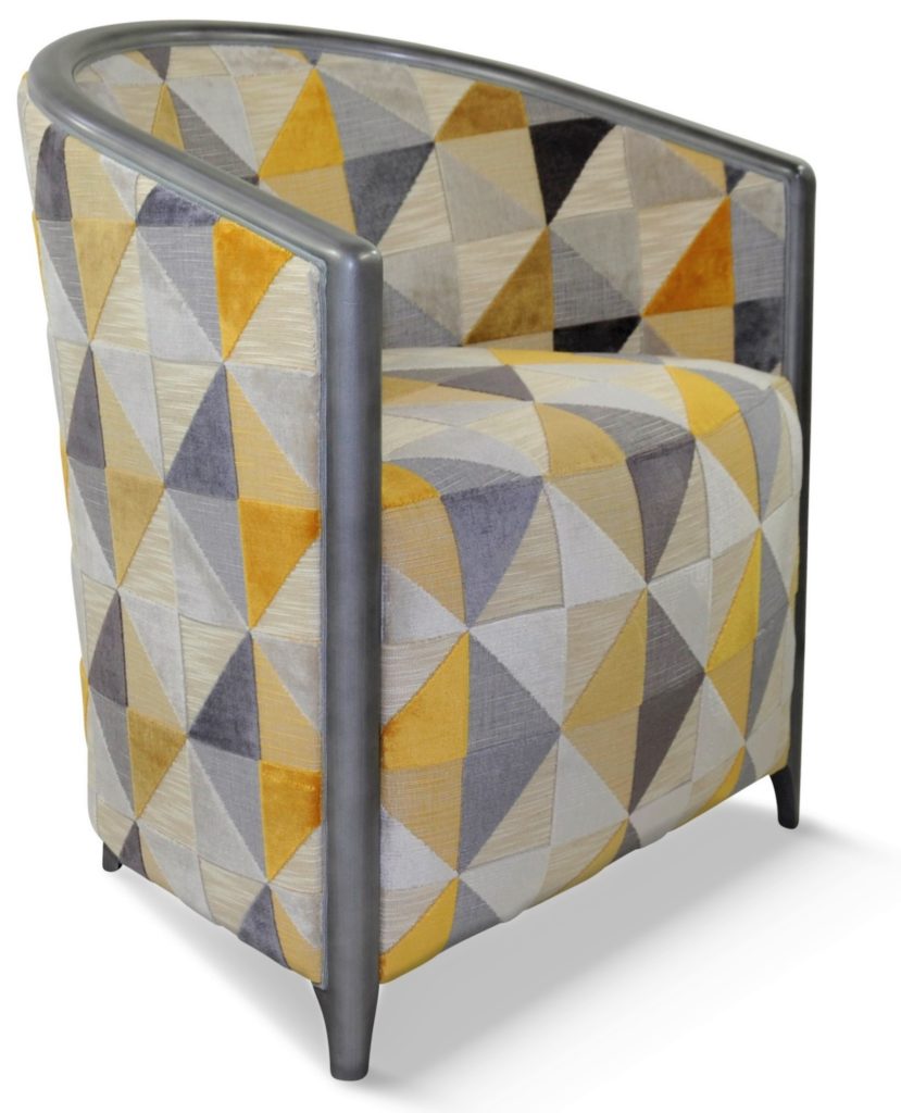 BEN laque vieil argent tissu floride jaune