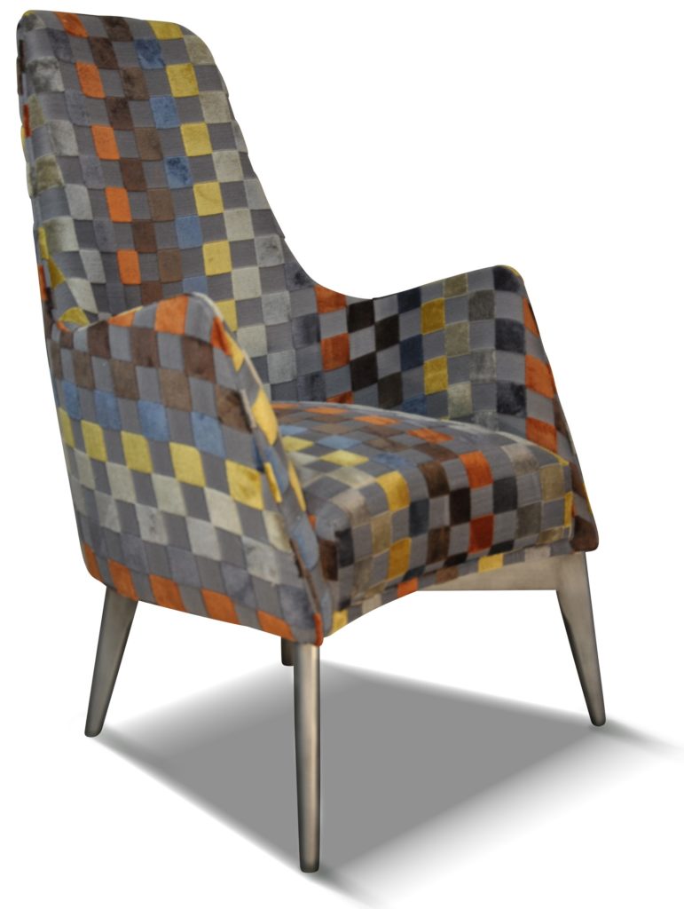 HARRY laque vieil argent tissu carré gris