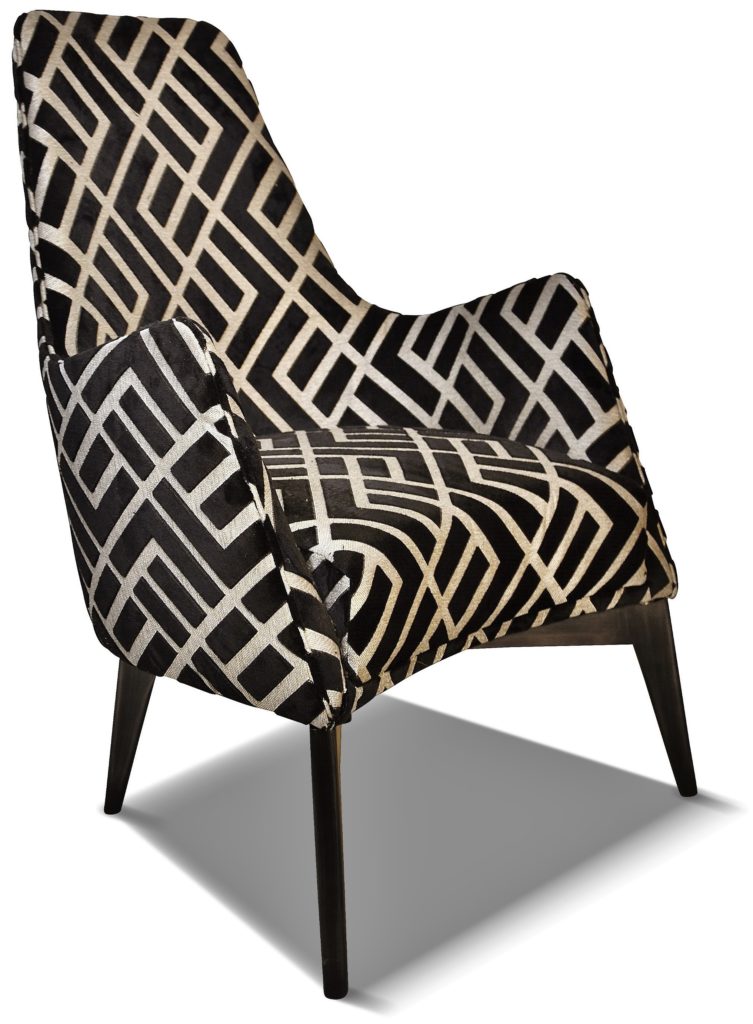 HARRY laque noire tissu losange noir