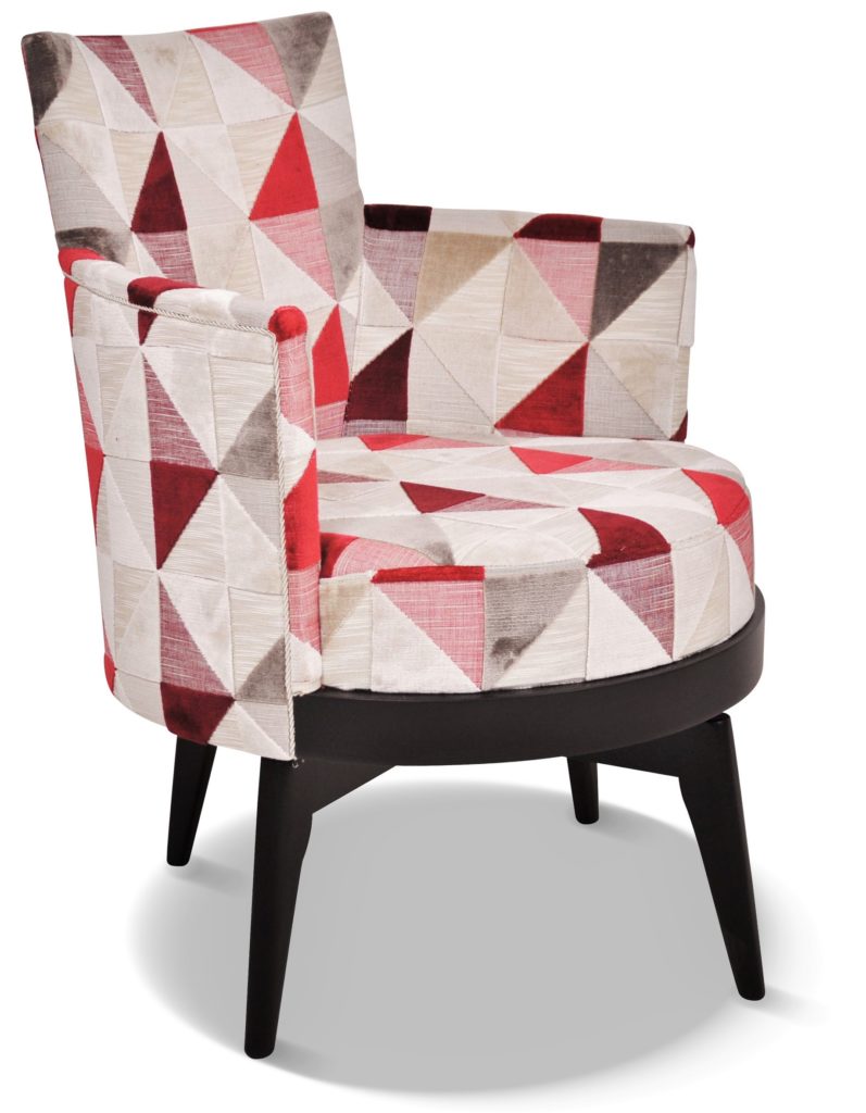 MATHIS laque noire mate tissu floride rouge