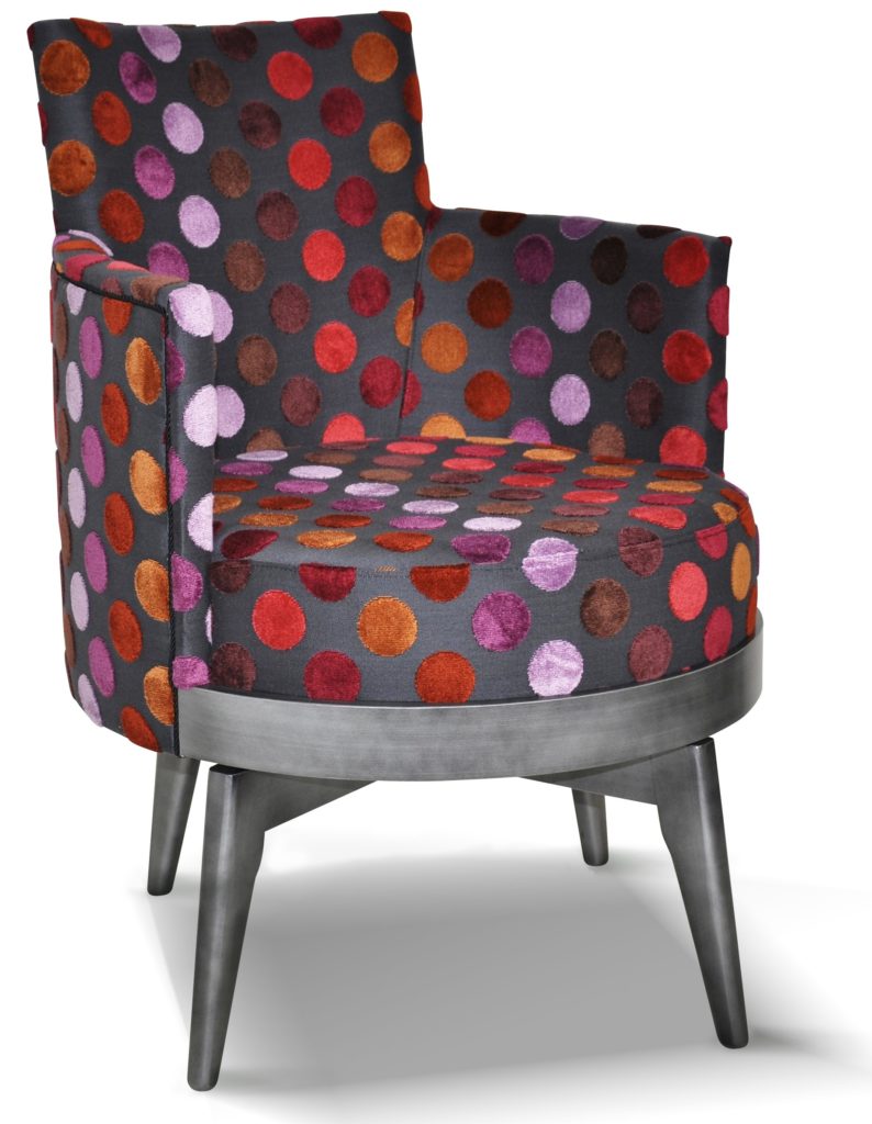 MATHIS laque vieil argent tissu berlet pois