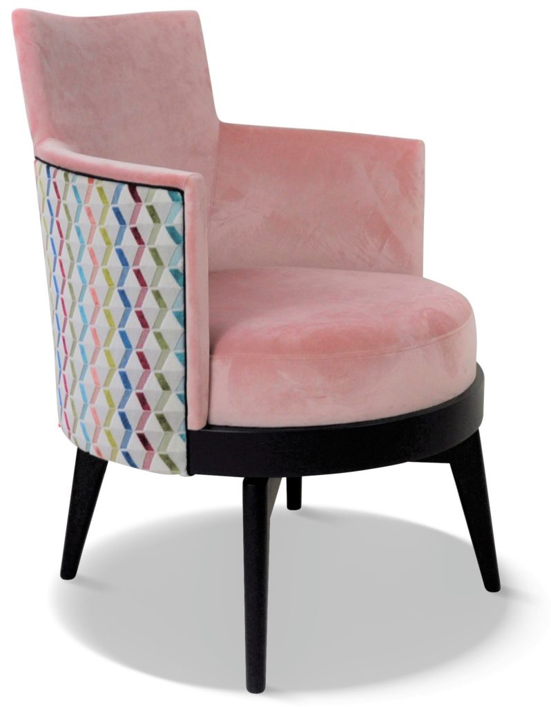 MATHIS laque noire tissu assise et dossier intérieur en brunei 30 et dossier extérieur en splendide blanc