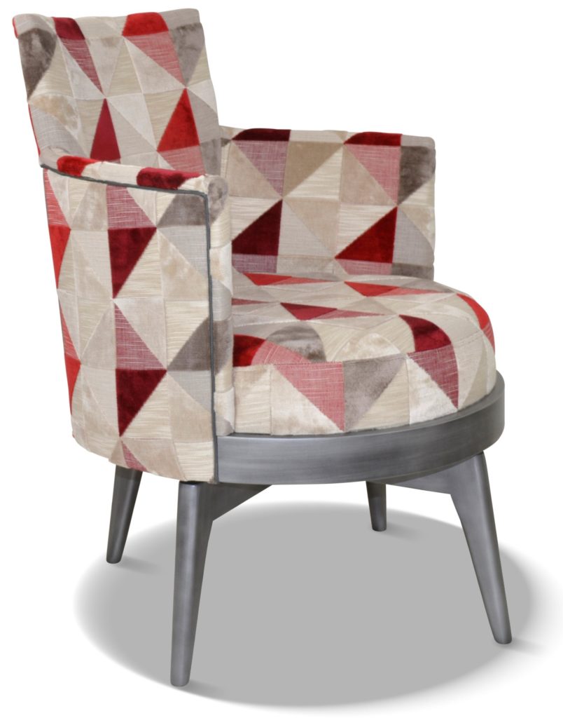 MATHIS laque vieil argent tissu floride rouge